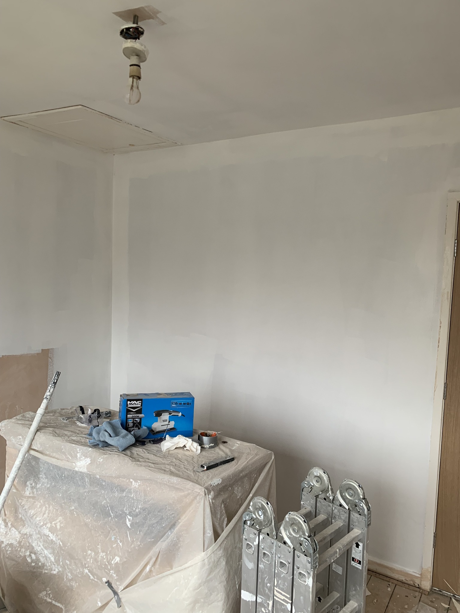 Room with one coat of paint